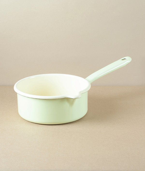 Austrian Enamel Saucepan, Pistachio, 1 litre