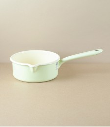 Austrian Enamel Saucepan, Pistachio, 1 litre