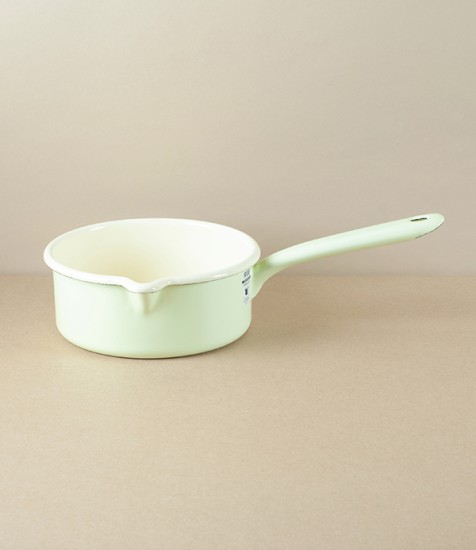 Austrian Enamel Saucepan, Pistachio, 1 litre