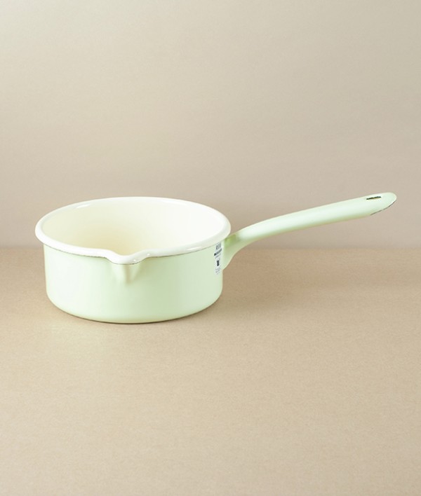 Austrian Enamel Saucepan, Pistachio, 1 litre