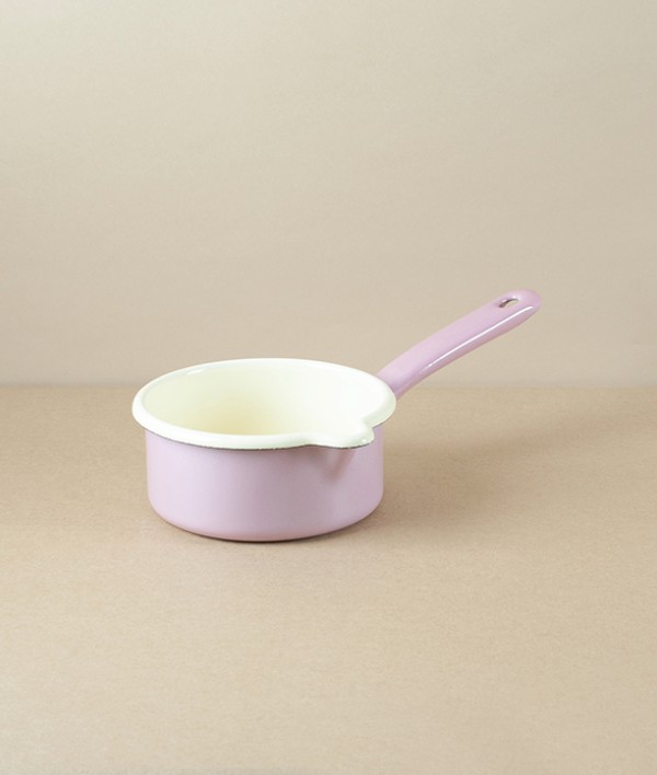 Austrian Enamel Saucepan, Pink, 0.5 litre