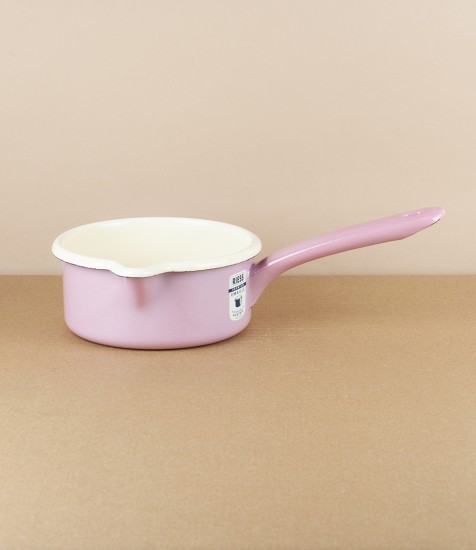 Austrian Enamel Saucepan, Pink, 0.5 Litre