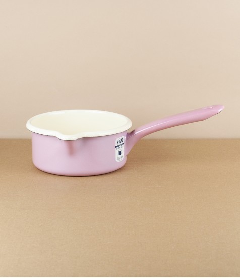 Austrian Enamel Saucepan, Pink, 0.5 Litre