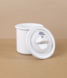 Austrian Enamel Mug with Matching Lid, White