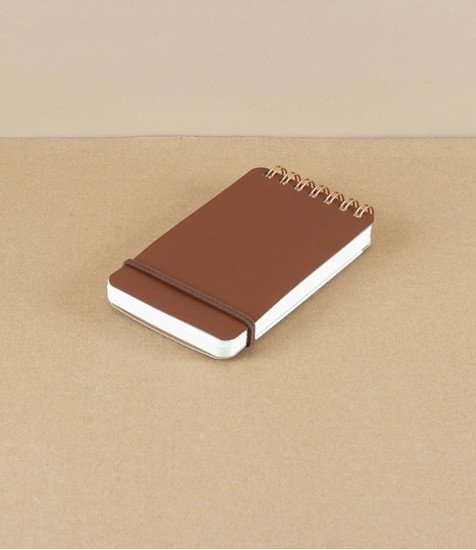 Midori Recycled Leather Ring Bound Pocket Notepad, Tan