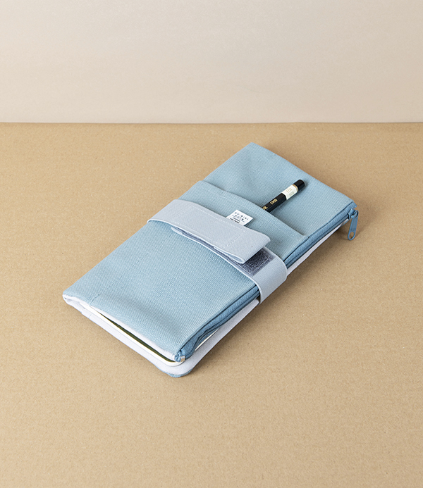 Yamamoto Paper ‘Ro-Biki’ Canvas Notebook Cover & Utility Case, Sea Blue