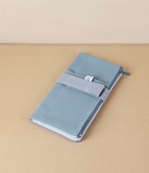 Yamamoto Paper ‘Ro-Biki’ Canvas Notebook Cover & Utility Case, Sea Blue