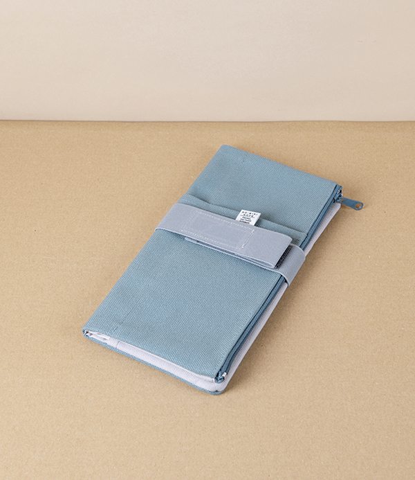 Yamamoto Paper ‘Ro-Biki’ Canvas Notebook Cover & Utility Case, Sea Blue
