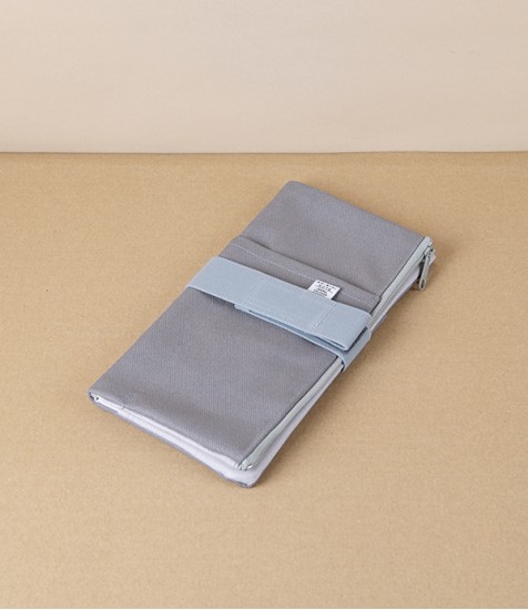 Yamamoto Paper ‘Ro-Biki’ Canvas Notebook Cover & Utility Case, Cool Grey