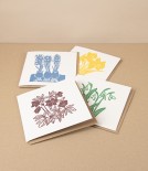 Linocut Greetings Cards, Set of 4, ‘Spring’