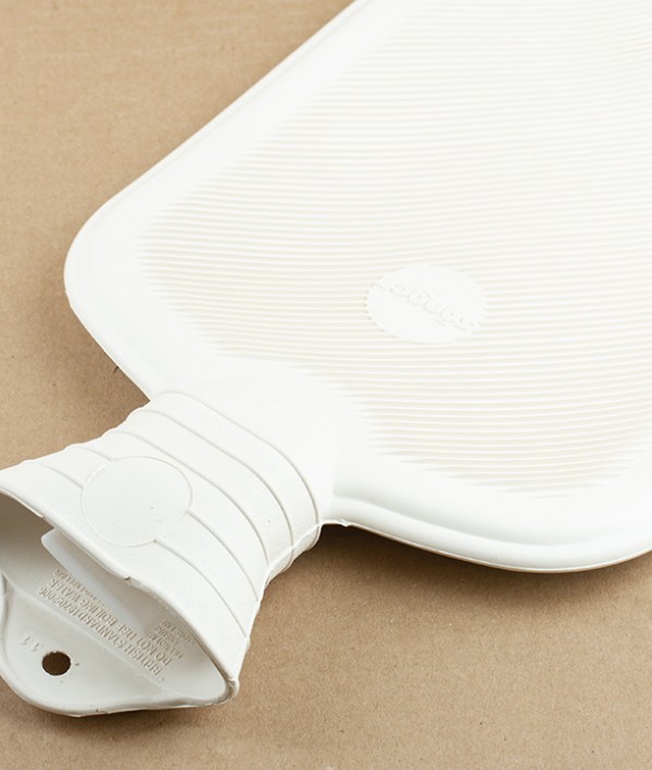 Natural Rubber Hot Water Bottle, Cream