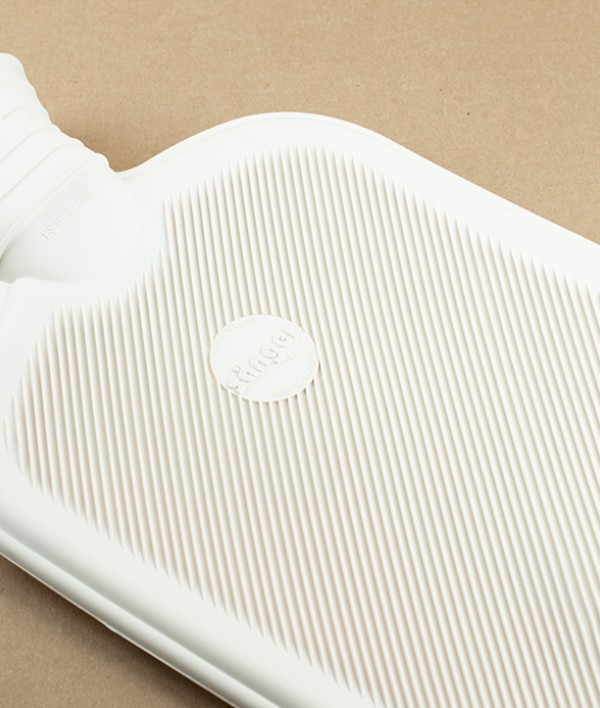 Natural Rubber Hot Water Bottle, Cream