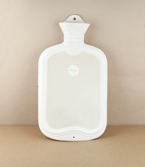 Natural Rubber Hot Water Bottle, Cream