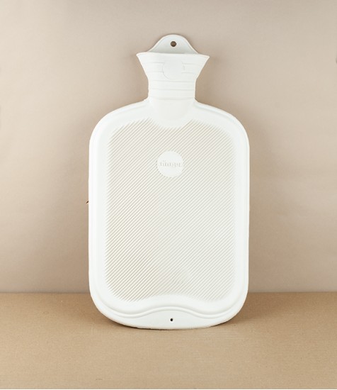 Natural Rubber Hot Water Bottle, Cream