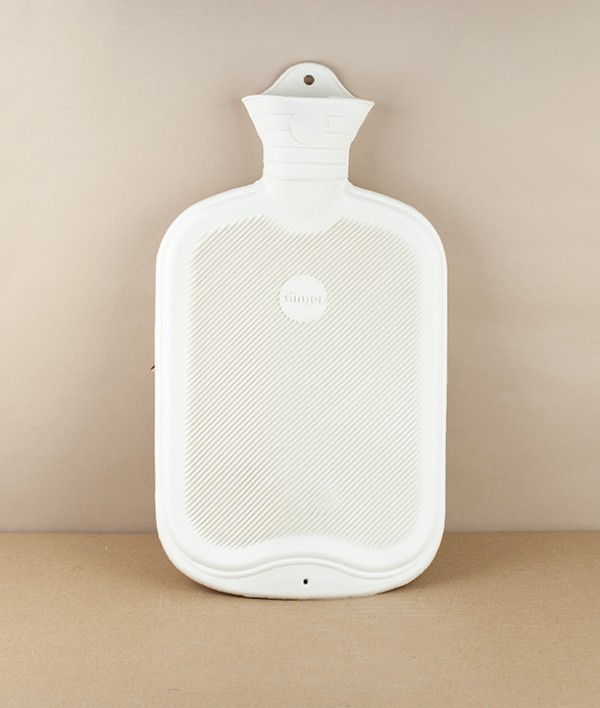 Natural Rubber Hot Water Bottle, Cream