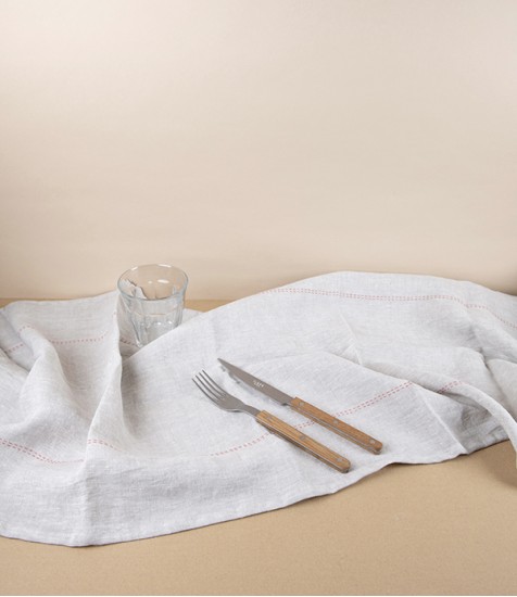 French Linen Table Runner, Rythmo