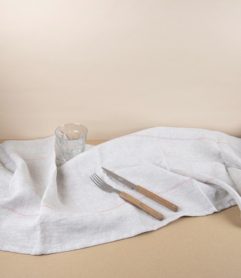 French Linen Table Runner, Rythmo