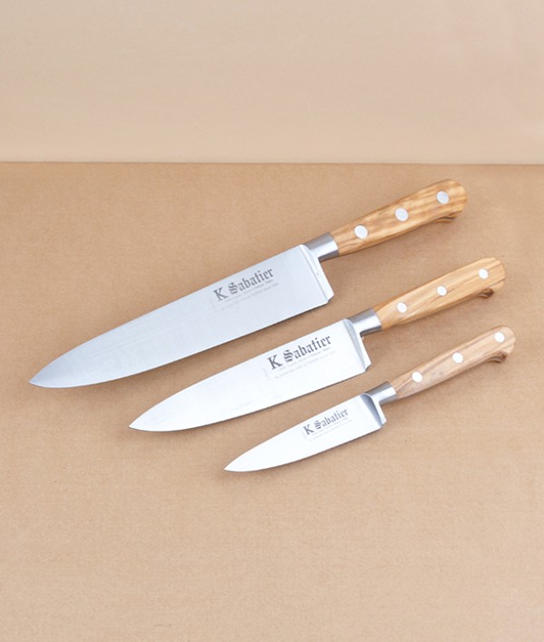 Sabatier K Olive Wood Chef's Knife, 6", Carbon Steel