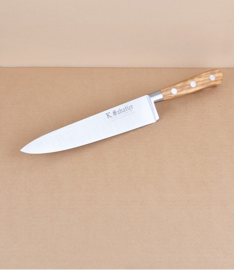 Sabatier K Olive Wood Chef's Knife, 8", Carbon Steel