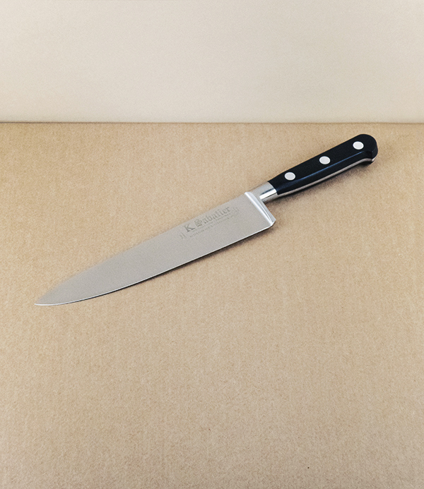 Sabatier K Knife Set with Roll, Black Handle, Stainless Steel