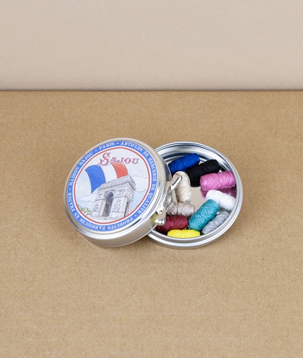 Sajou Tin of Mini Sewing Thread Cocoons, Arc De Triomphe