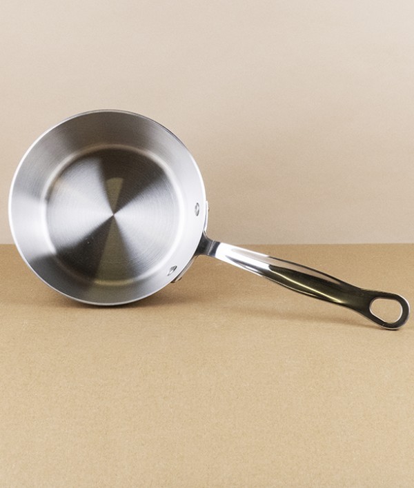 English Stainless Steel Tri-ply Tapered Milk Pan