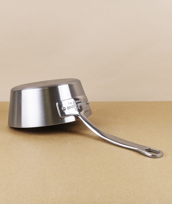 English Stainless Steel Tri-ply Tapered Milk Pan