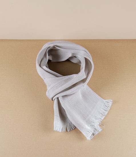 Washi Paper & Cotton Woven Gauze Summer Scarf, Beige