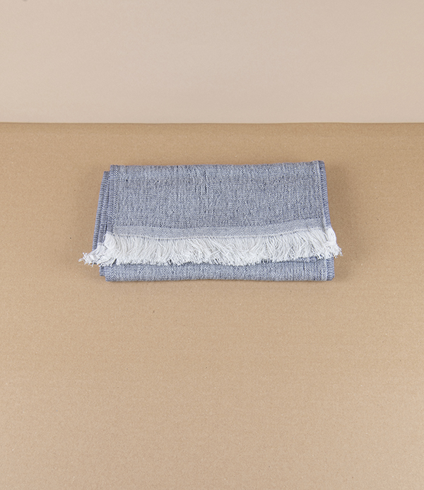 Washi Paper & Cotton Woven Gauze Summer Scarf, Navy