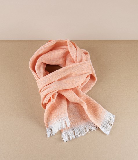 Washi Paper & Cotton Woven Gauze Summer Scarf, Orange