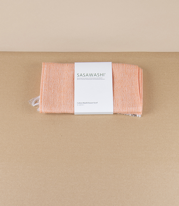 Washi Paper & Cotton Woven Gauze Summer Scarf, Orange