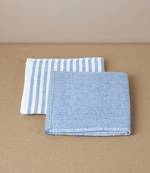 Washi Paper Handkerchief or Sports Cloth, Navy Stripe