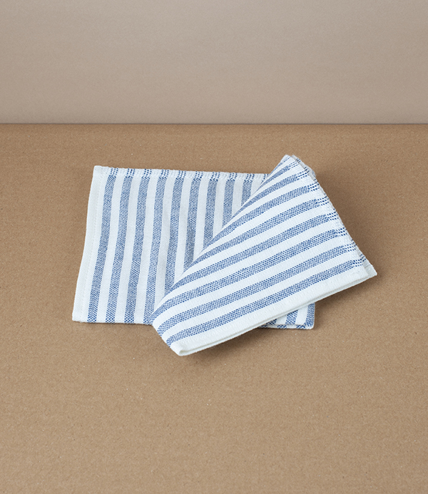 Washi Paper Handkerchief or Sports Cloth, Navy Stripe