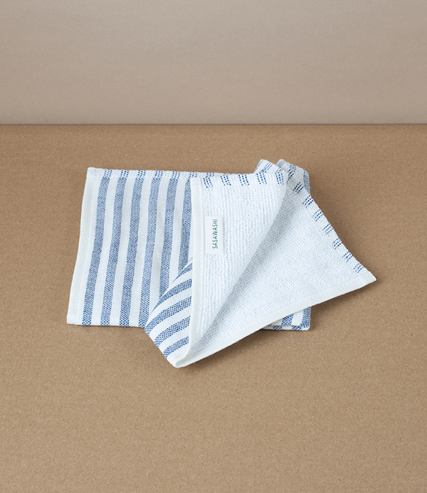 Washi Paper Handkerchief or Sports Cloth, Navy Stripe