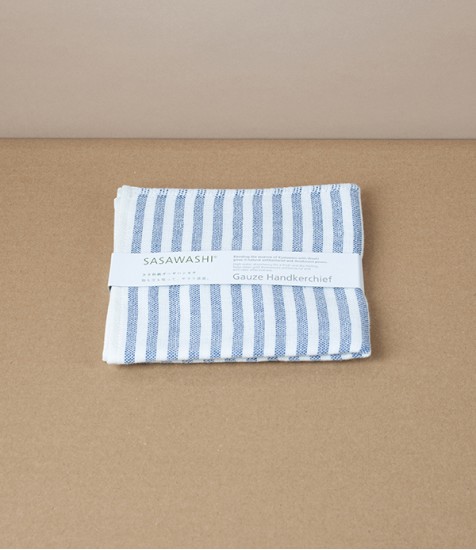 Washi Paper Handkerchief or Sports Cloth, Navy Stripe