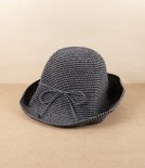 Kumazasa Washi Paper Hand-Knitted Hat, Grey