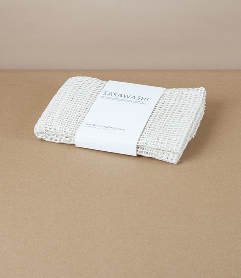 Open Weave Washi Paper & Cotton Exfoliating Towel for the Body