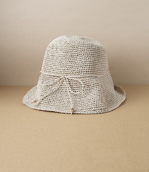 Kumazasa Washi Paper Hand-Knitted Hat, Natural