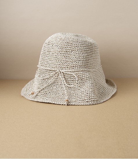 Kumazasa Washi Paper Hand-Knitted Hat, Natural