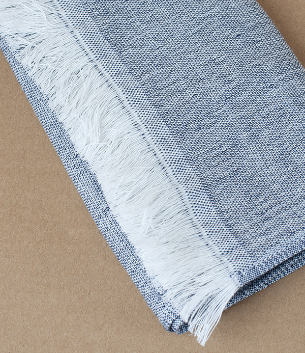 Washi Paper & Cotton Woven Gauze Summer Scarf, Navy