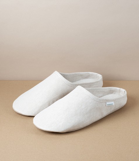 Woven Washi Paper Moccasin Style Slippers, Medium
