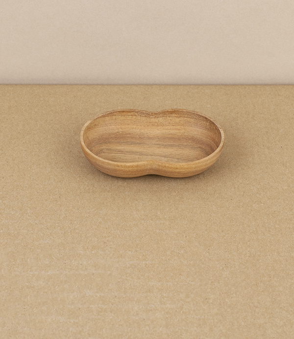 Kito Tiny Wooden Plate, 'Seed Leaf', Cherry Wood