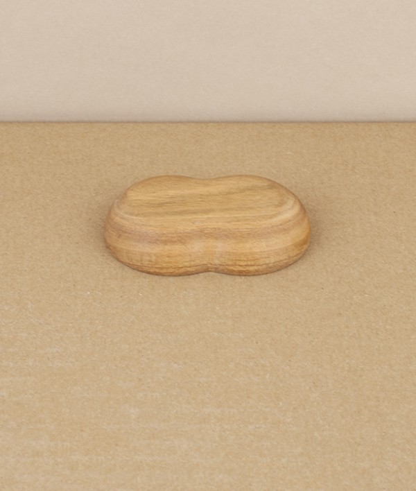 Kito Tiny Wooden Plate, 'Seed Leaf', Cherry Wood
