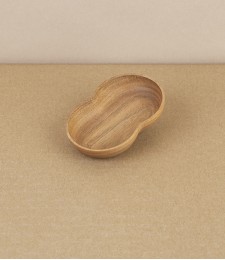 Kito Tiny Wooden Plate, 'Seed Leaf', Cherry Wood
