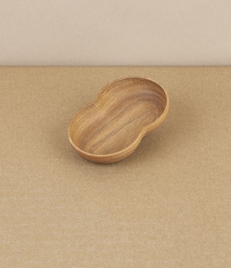 Kito Tiny Wooden Plate, 'Seed Leaf', Cherry Wood