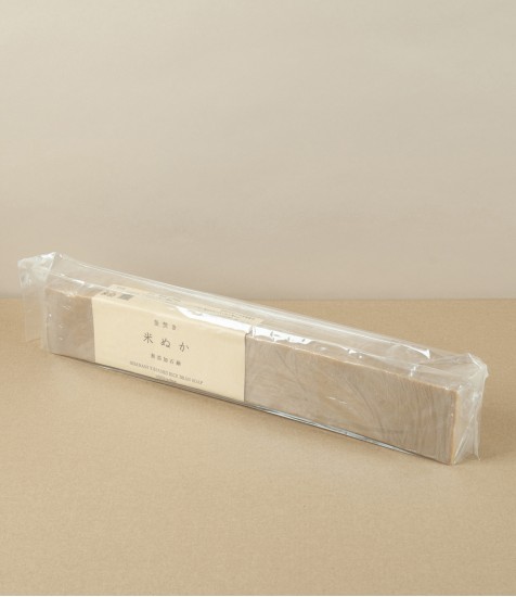 Mutenka Sekken Kettle-Fired Japanese Rice Bran Soap, Long Bar