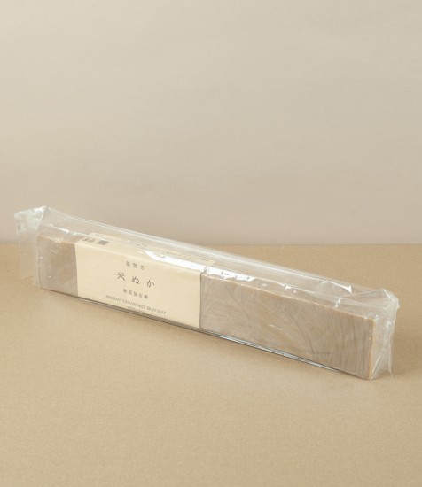Mutenka Sekken Kettle-Fired Japanese Rice Bran Soap, Long Bar