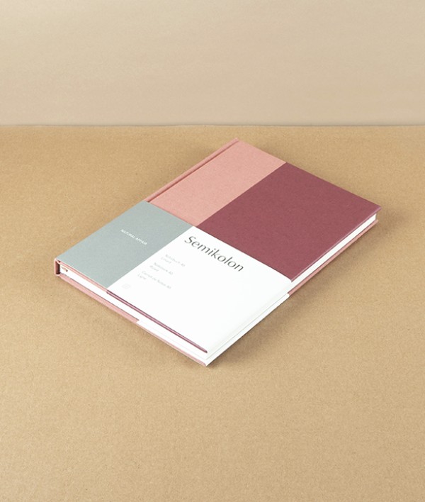 Semikolon Lined Notebook, A5, Dusty Pink & Plum