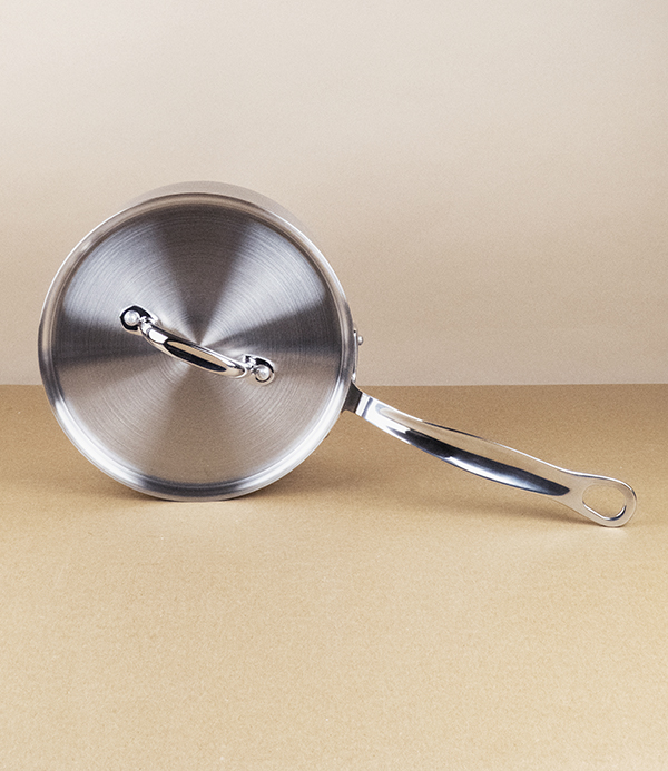 English Stainless Steel Tri-ply Lidded Saucepan, 2l
