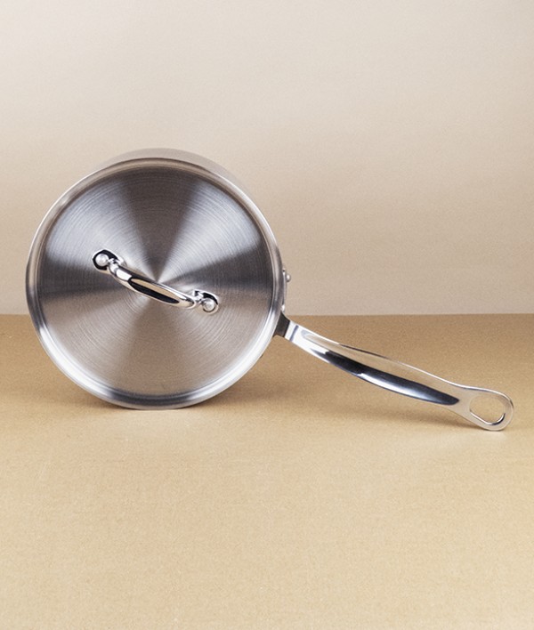 English Stainless Steel Tri-ply Lidded Saucepan, 3l